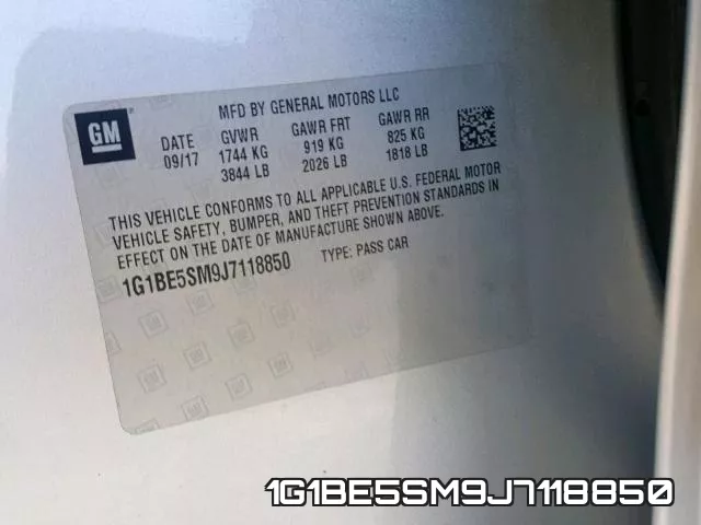 1G1BE5SM9J7118850 фото 2