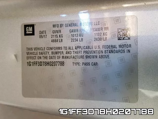 1G1FF3D78H0207788 фото 2