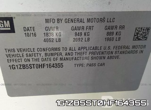 1G1ZB5ST0HF164355 фото 10