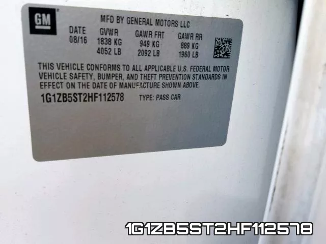 1G1ZB5ST2HF112578 фото 2