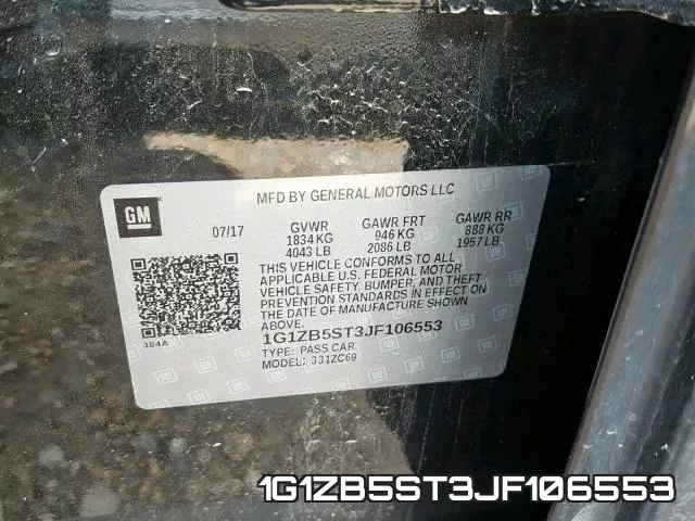 1G1ZB5ST3JF106553 фото 2