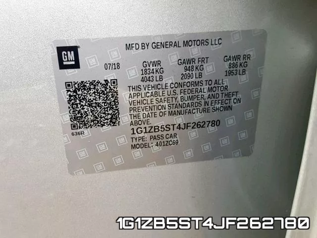 1G1ZB5ST4JF262780 фото 2