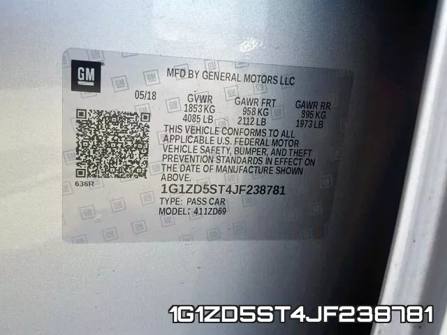 1G1ZD5ST4JF238781 фото 2