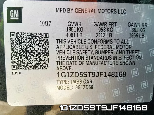 1G1ZD5ST9JF148168 фото 2
