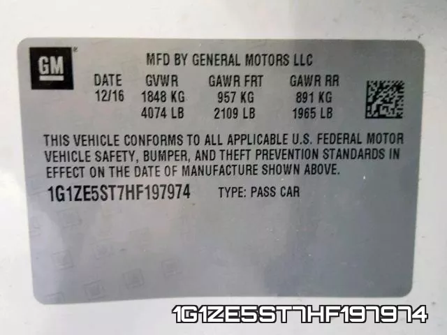 1G1ZE5ST7HF197974 фото 2