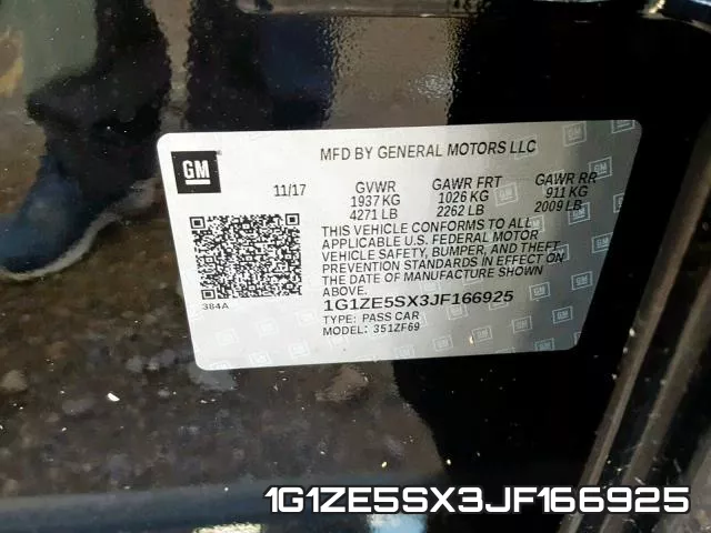 1G1ZE5SX3JF166925 фото 2