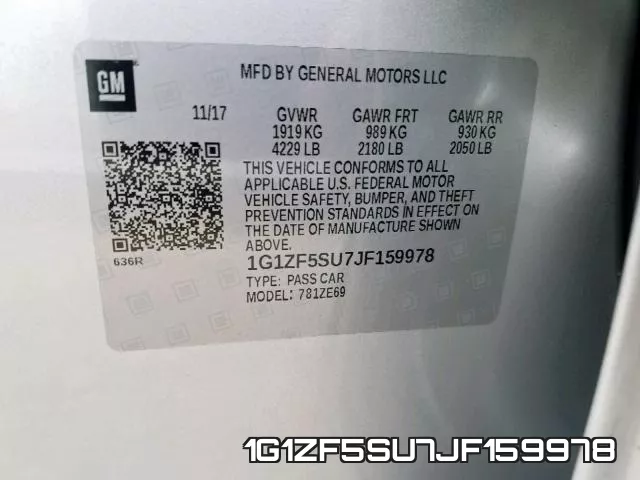1G1ZF5SU7JF159978 фото 2