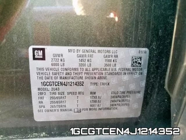 1GCGTCEN4J1214352 фото 2