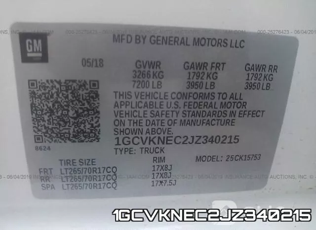 1GCVKNEC2JZ340215 фото 10