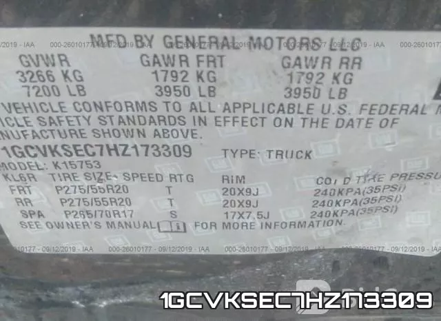 1GCVKSEC7HZ173309 фото 10