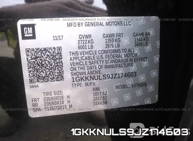 1GKKNULS9JZ174603 фото 10