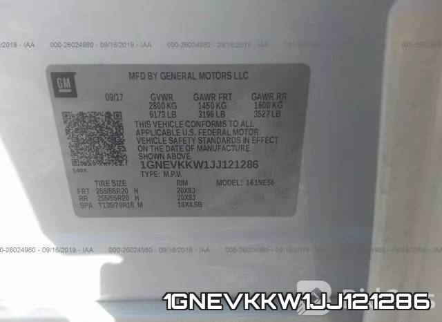 1GNEVKKW1JJ121286 фото 10
