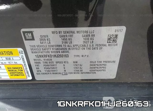 1GNKRFKD1HJ260163 фото 10