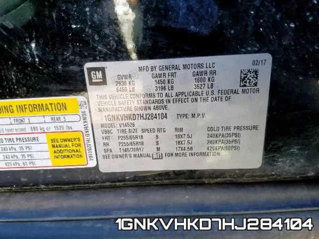1GNKVHKD7HJ284104 фото 2