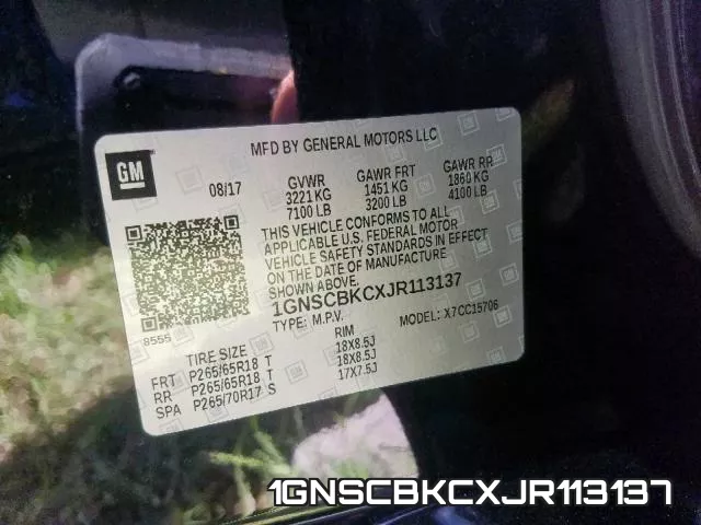1GNSCBKCXJR113137 фото 2