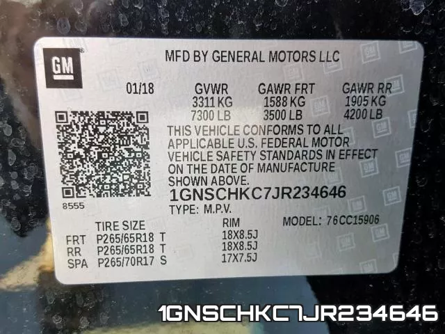 1GNSCHKC7JR234646 фото 2