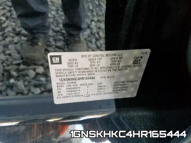 1GNSKHKC4HR165444 фото 2