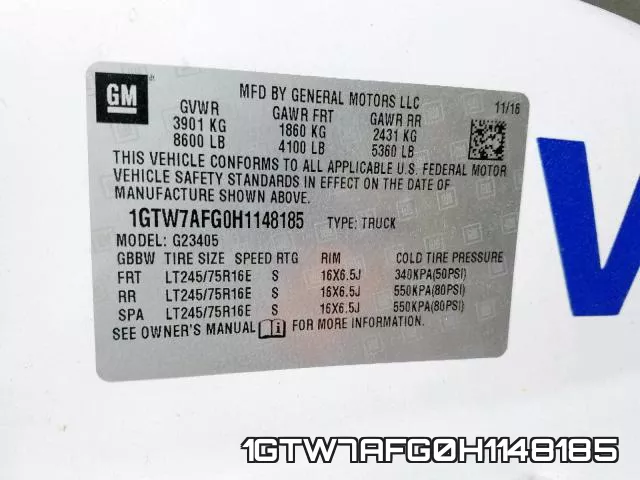 1GTW7AFG0H1148185 фото 2