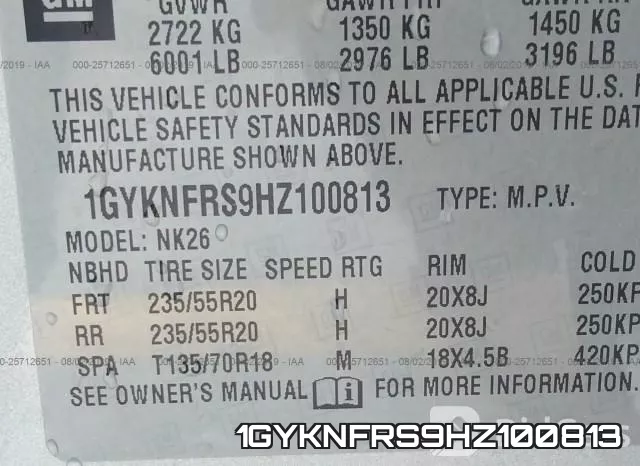 1GYKNFRS9HZ100813 фото 10