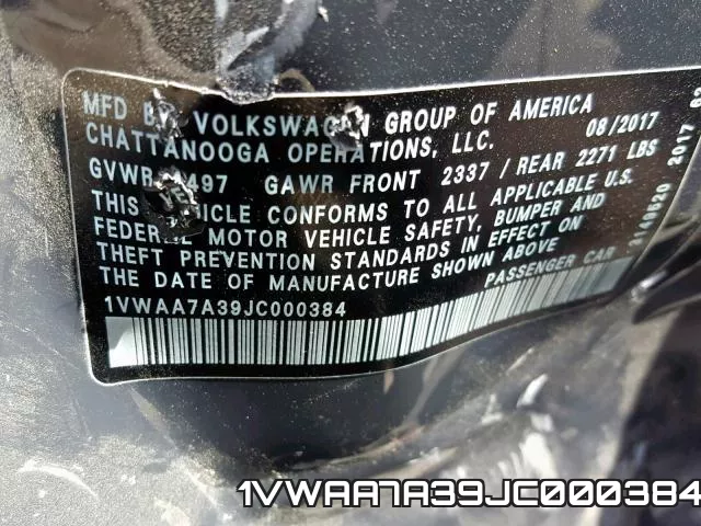 1VWAA7A39JC000384 фото 2