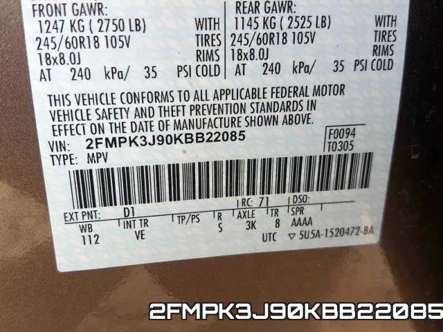 2FMPK3J90KBB22085 фото 2