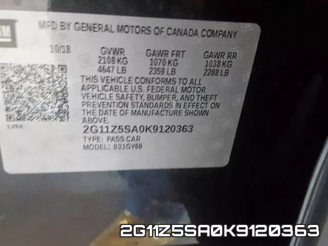 2G11Z5SA0K9120363 фото 2