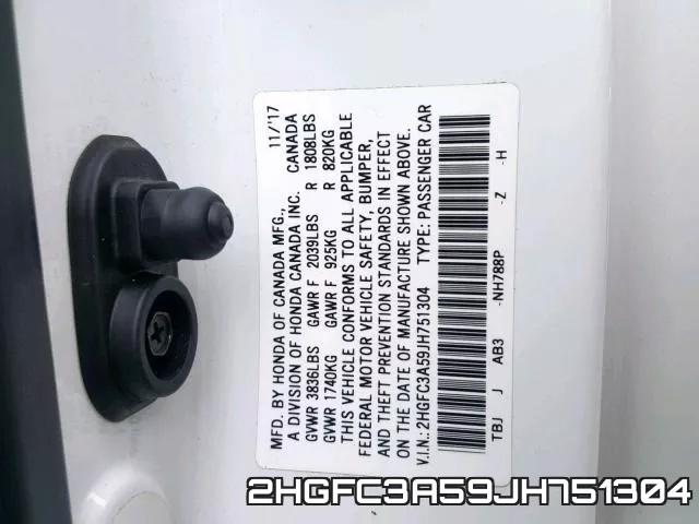 2HGFC3A59JH751304 фото 2