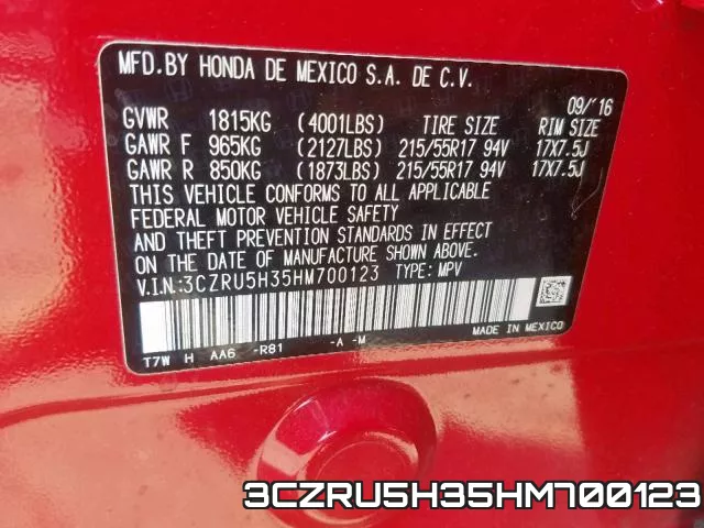 3CZRU5H35HM700123 фото 2