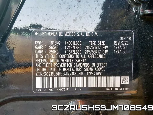 3CZRU5H53JM708549 фото 2