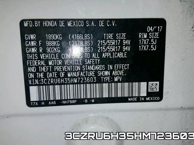 3CZRU6H35HM723603 фото 2