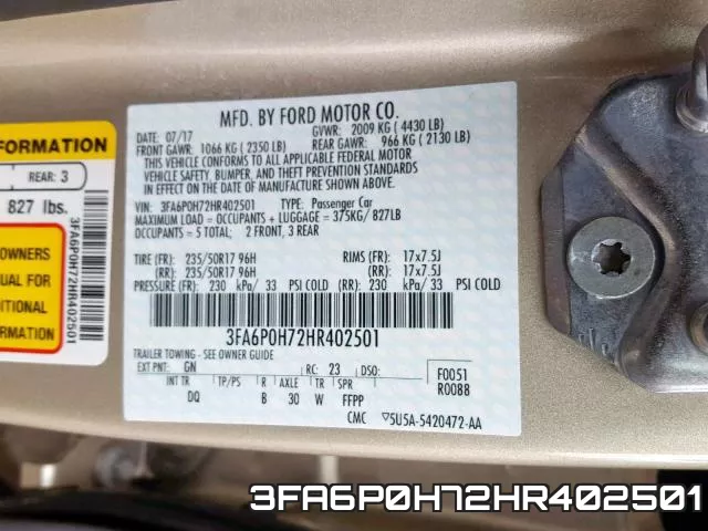 3FA6P0H72HR402501 фото 2