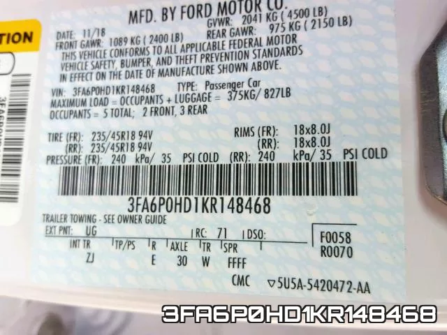 3FA6P0HD1KR148468 фото 2