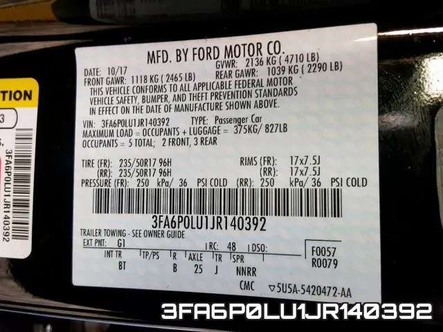 3FA6P0LU1JR140392 фото 2