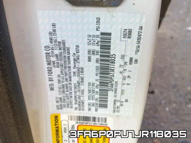 3FA6P0PU7JR118035 фото 2