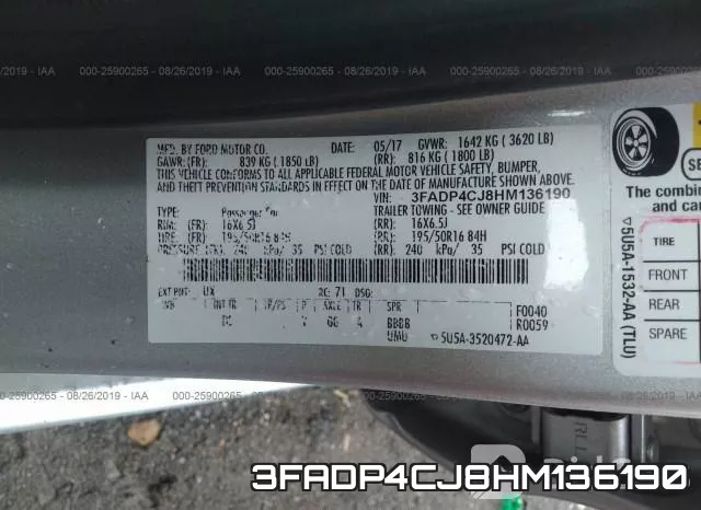 3FADP4CJ8HM136190 фото 10