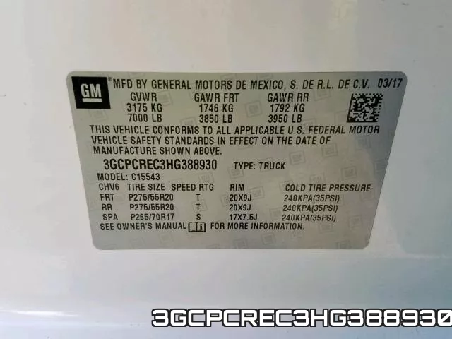 3GCPCREC3HG388930 фото 2