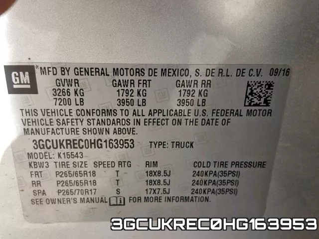 3GCUKREC0HG163953 фото 2