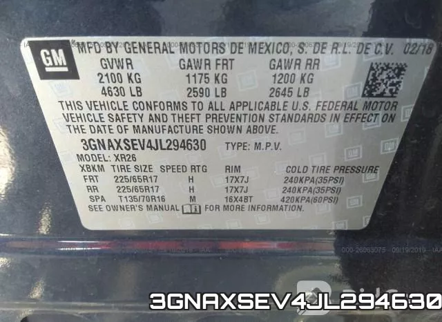 3GNAXSEV4JL294630 фото 10