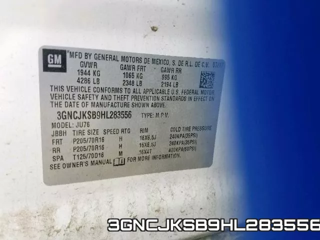 3GNCJKSB9HL283556 фото 2