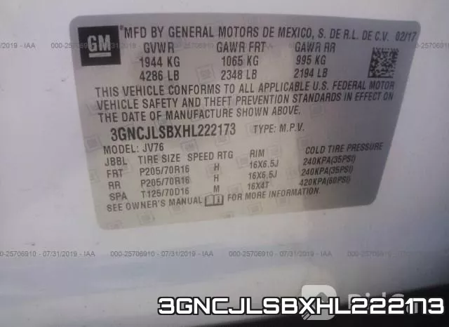 3GNCJLSBXHL222173 фото 10