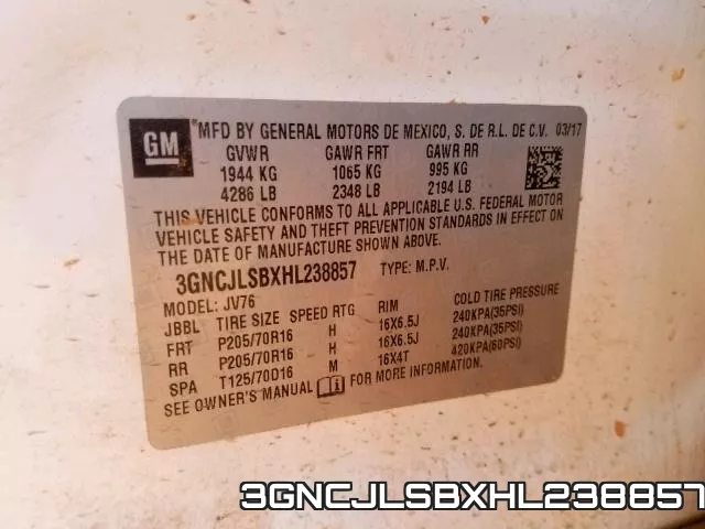 3GNCJLSBXHL238857 фото 2