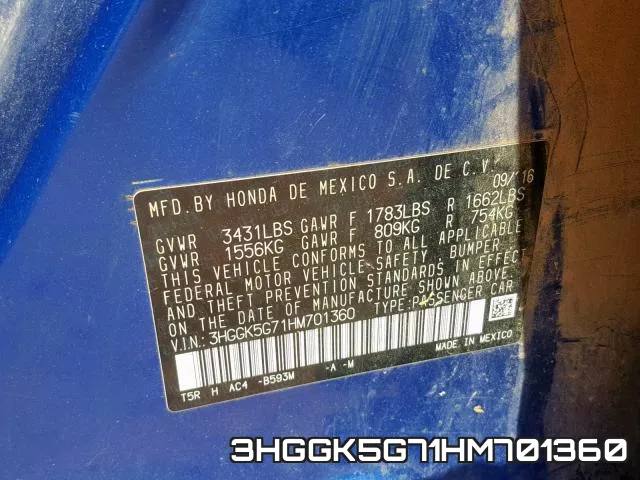 3HGGK5G71HM701360 фото 2