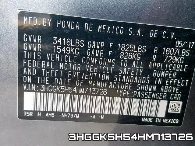 3HGGK5H54HM713726 фото 2