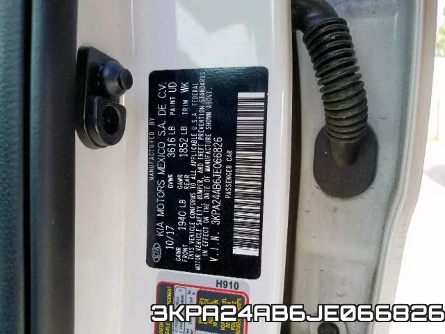 3KPA24AB6JE066826 фото 2