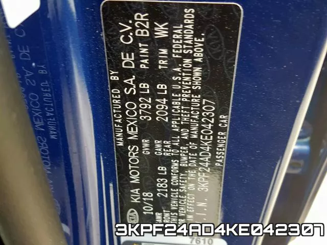 3KPF24AD4KE042307 фото 2