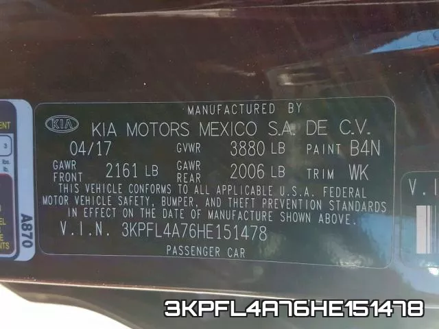 3KPFL4A76HE151478 фото 2