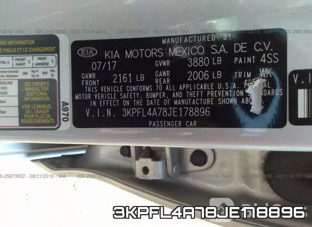 3KPFL4A78JE178896 фото 10