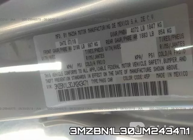 3MZBN1L30JM243471 фото 10