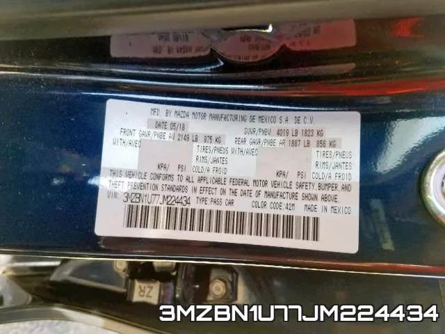 3MZBN1U77JM224434 фото 2