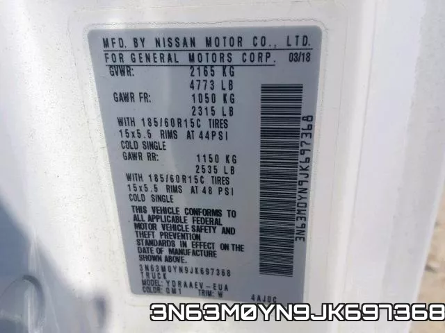 3N63M0YN9JK697368 фото 2
